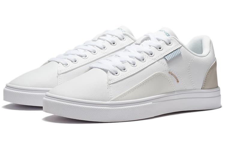 LiNing Low-Top Skateboard Shoes Women's White Gray 6