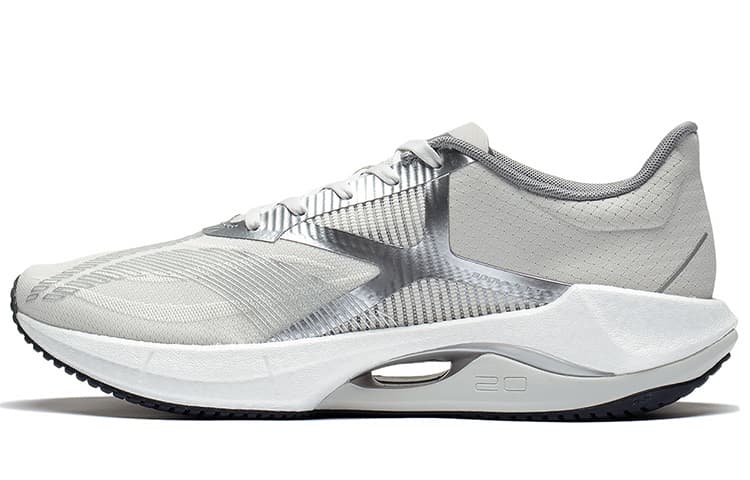 LiNing Super Light 20 Durable Breathable Low Top Casual Running Shoes Men's Gray Silver 2