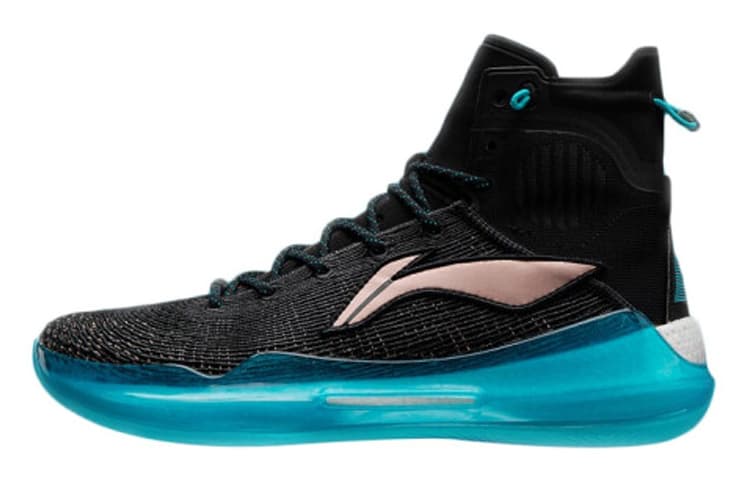 LiNing YuShuai 13 Boom Cushioned Slip-Resistant High-Top Performance Basketball Shoes Men's Black Blue