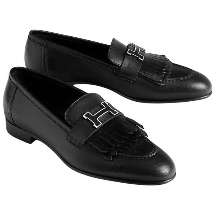 HERMES Loafers Women's Black 5