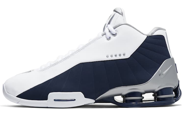 Nike Shox BB4 White Silver Navy 2