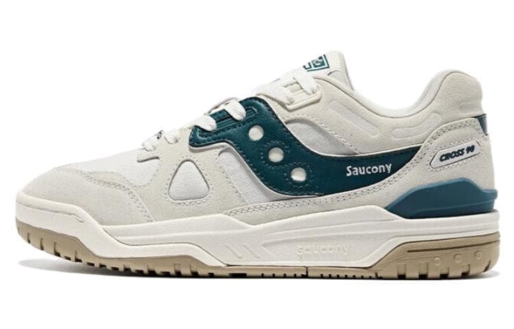 Saucony CROSS 90 Abrasion-Resistant Slip-Resistant Low-Top Skateboard Shoes Unisex White Green 2