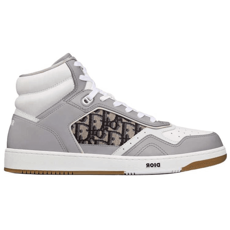 DIOR B27 High Top Gray White Beige Black DIOR Oblique Jacquard 4