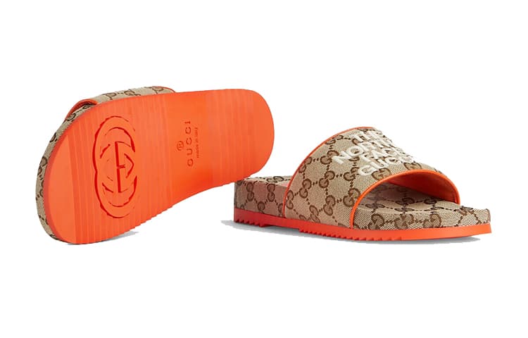 GUCCI X The North Face Slide Beige Orange Monogram 5