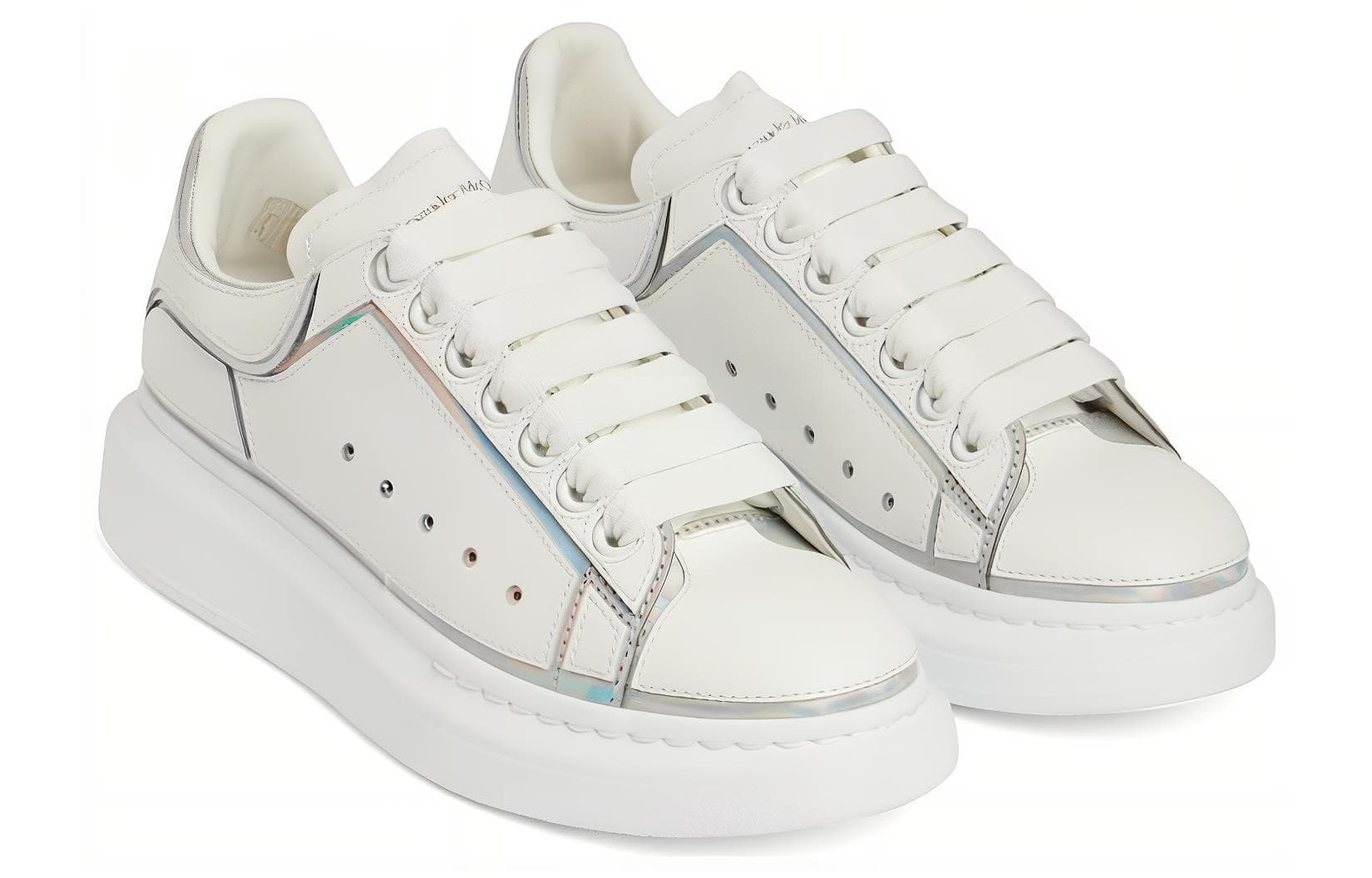 Alexander McQueen Oversized Sneakers 'White Silver' Women's 5