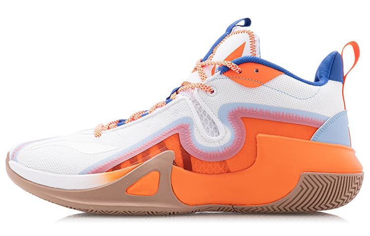 LINING Storm 2020 Basketball Shoes Men Mid-Top Orange