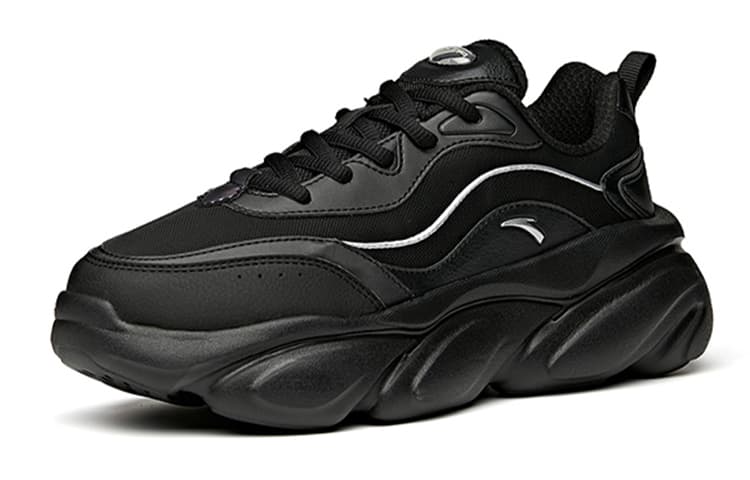 Anta Claw Cushioning Anti-Slip Wear-Resistant Breathability Low-Top Chunky Sneakers Women's Black 6