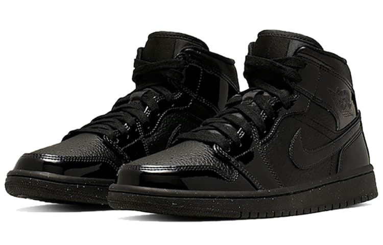 Jordan 1 Mid Patent Triple Black Women's 6