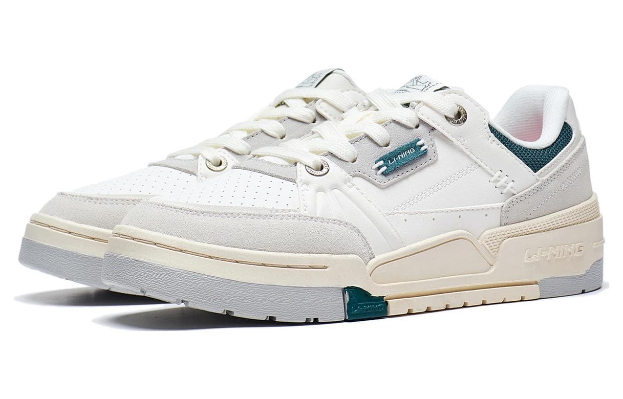 LiNing Journey 1.5 Anti-Slip Wear-Resistant Low-Top Skateboard Shoes Women's White Gray Green 6