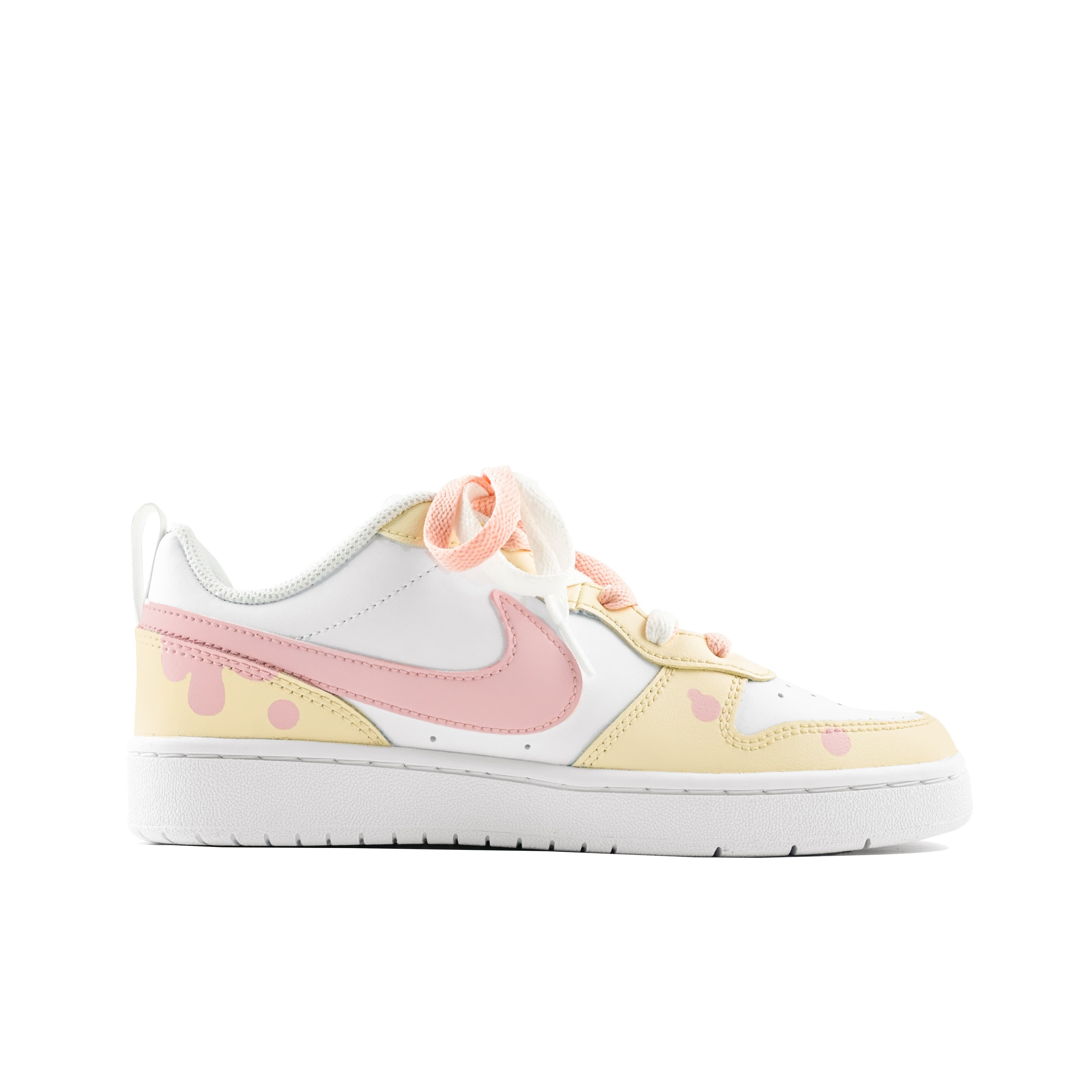 Nike Court Borough Series Low 2 Low Top Skateboard Shoes GS White Yellow 6