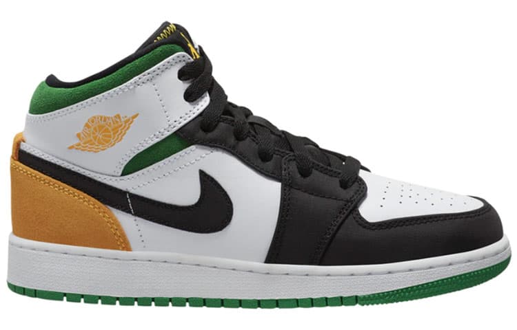 Jordan 1 Mid SE White Laser Orange Lucky Green GS 4