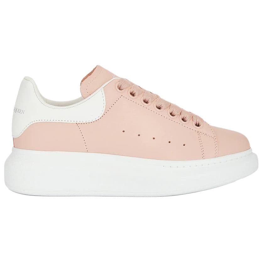 Alexander McQueen Calfskin Round-Toe Lace-Up Low-Top Casual Shoes Women's Pink 3