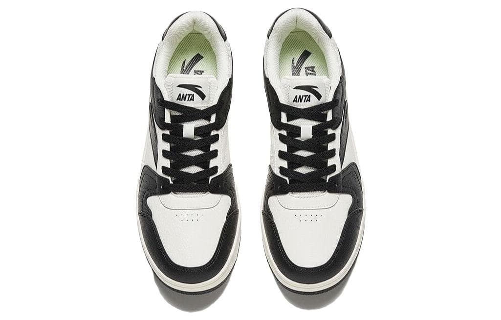 ANTA Skateboard Shoes Men Low-Top Black White 6
