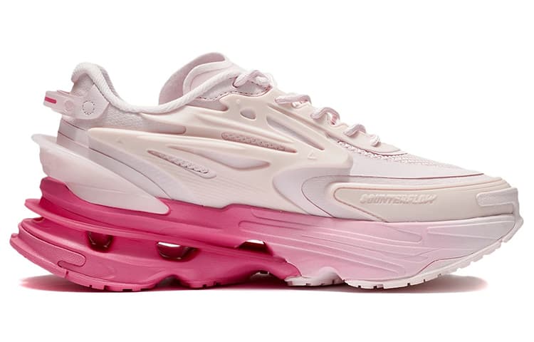 LiNing CF Xingshan Version 2 Anti Slip And Wear Resistant Lightweight Low Top Casual Shoes Women's Light Rose Pink 4