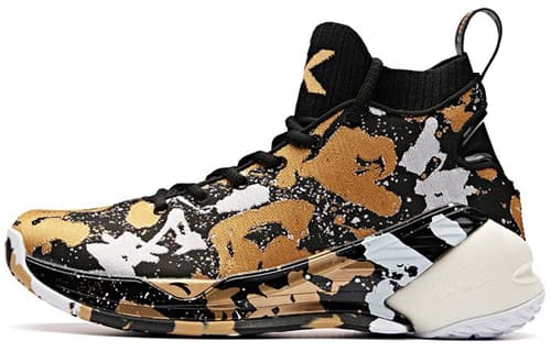 Anta KT4 Black History Month Shock The Game Durable Breathable High-Top Basketball Shoes Black White Gold 2