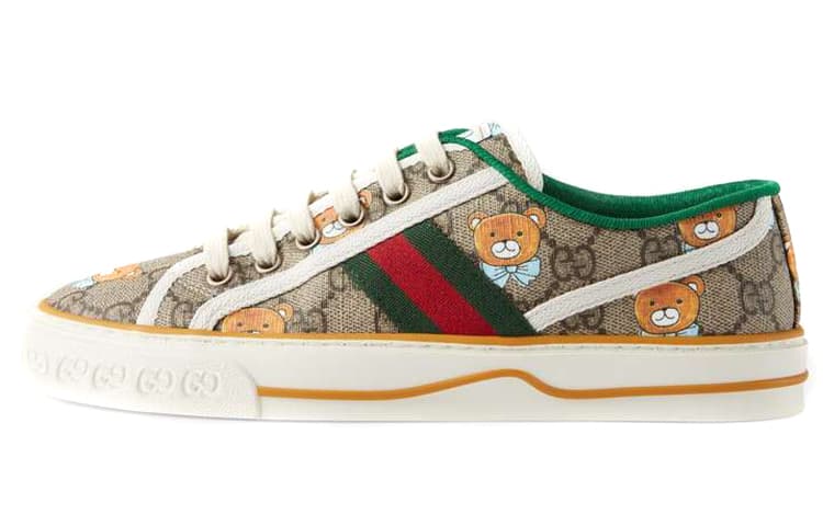 Kai x GUCCI Tennis 1977 Low Top Stylish Skateboarding Shoes Women's Brown