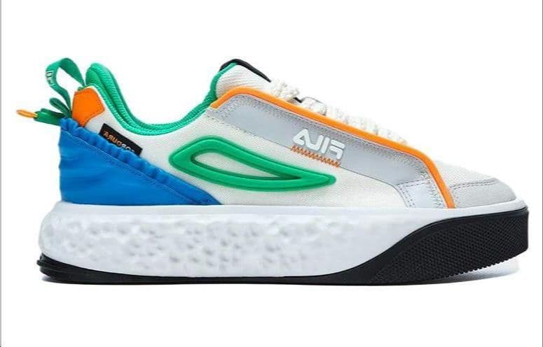 FILA VIVA Anti-Slip Wear-Resistant Low-Top Skateboard Shoes Women's White Green Blue 2
