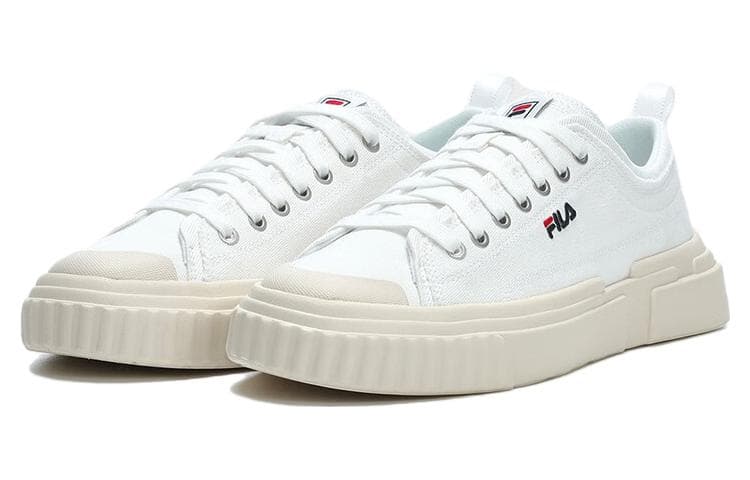 FILA Loop Canvas Shoes Men Low-Top Sail White/Black Red 4