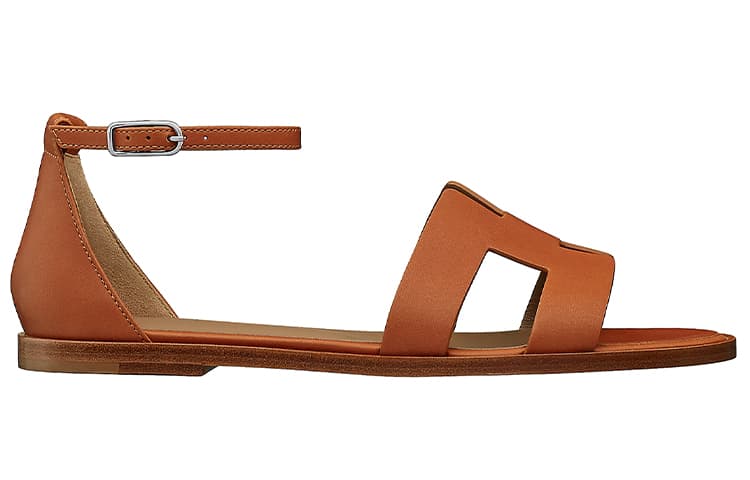 HERMES Santorini Sandal One Strap Sandals Women's Brown 4