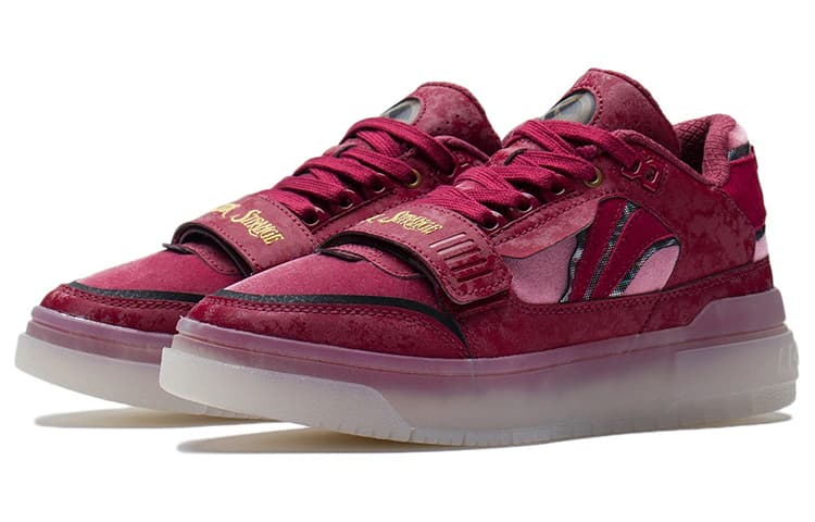 LiNing Rookie Slip Resistant Cushioning Low Top Vintage Basketball Shoes Women's Bicycle Red 6