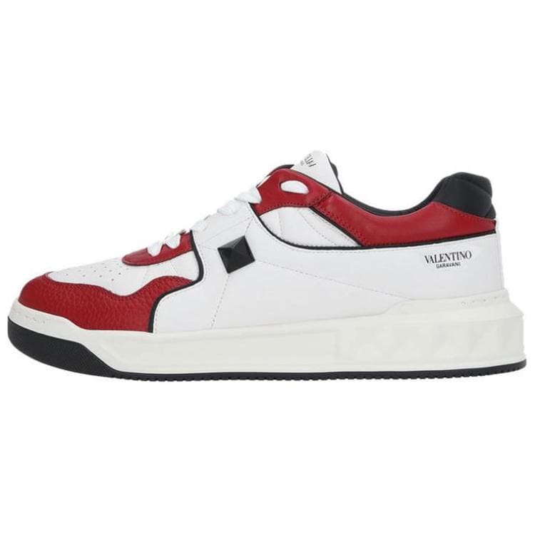 Valentino Low-Top Stylish Skateboarding Shoes Men's White Red