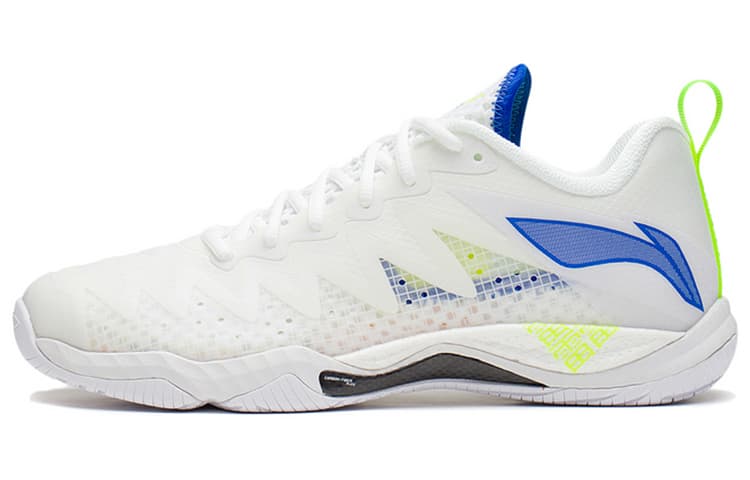 LINING Falcon 5 Badminton Shoes Unisex Low-Top Standard White/Crystal Blue 2