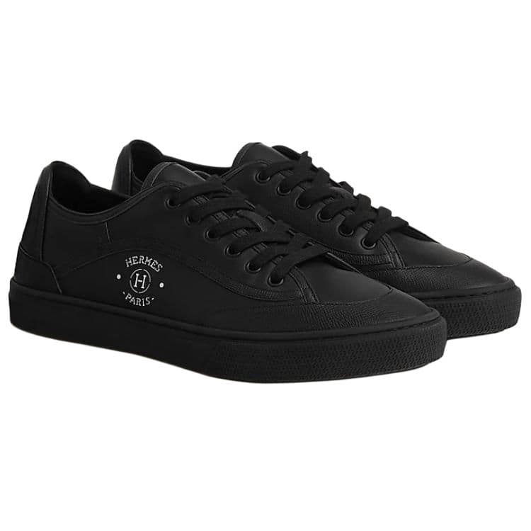 HERMES Epsom Low-Top Skateboard Shoes Men's Black 5
