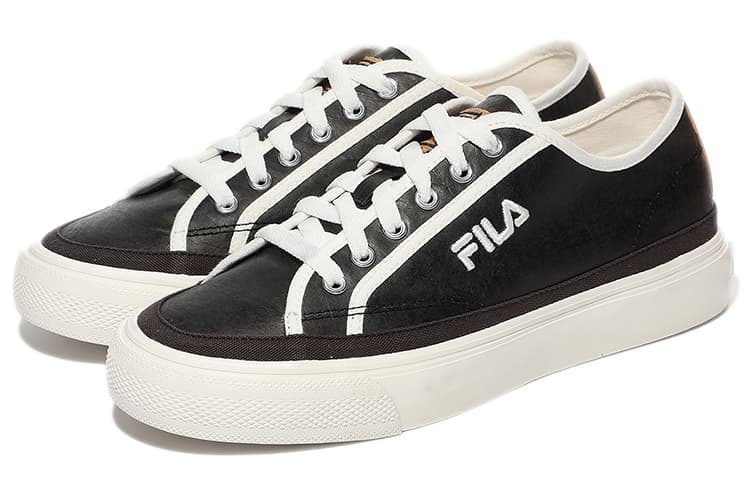FILA Earth Touch Low-Top Skateboard Shoes Unisex Black White Korean Style 6