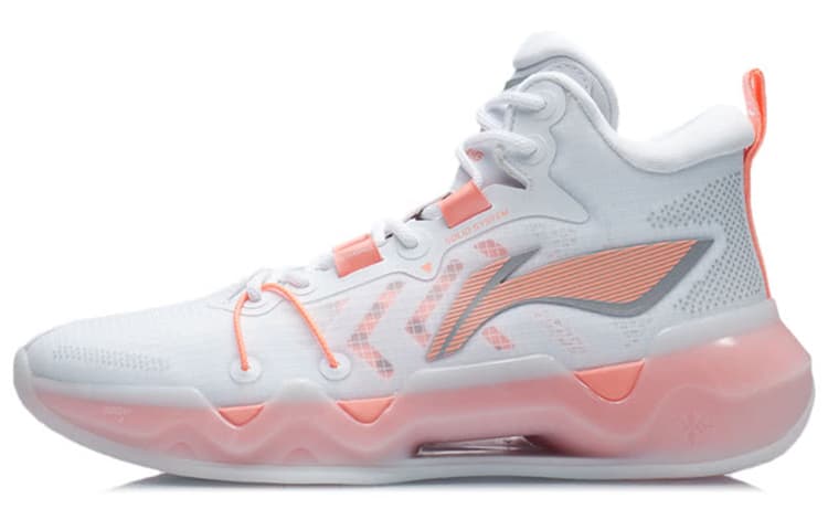 LINING Liren 2 Basketball Shoes Men Mid-Top Standard White/Light Neon Orange 2