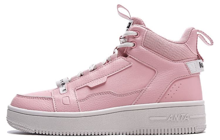 ANTA Skateboard Shoes Women's High Top Rubber Pink/Shade 1 Gray