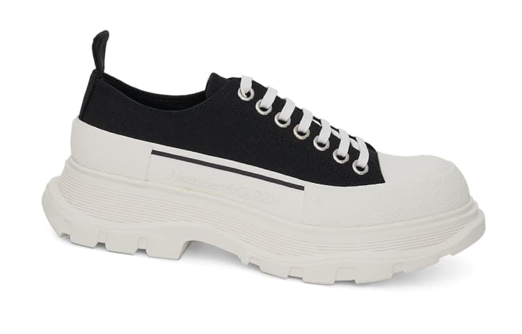 Alexander McQueen Tread Slick Low Lace Up Black White 4