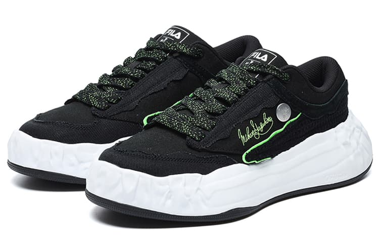 FILA FM 15 X Mihara Canvas Shoes 'Black White' 6