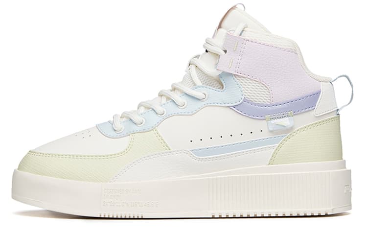 ANTA Skateboard Shoes Women's High-Top Ivory White/Princess Green/FANTAsy Blue