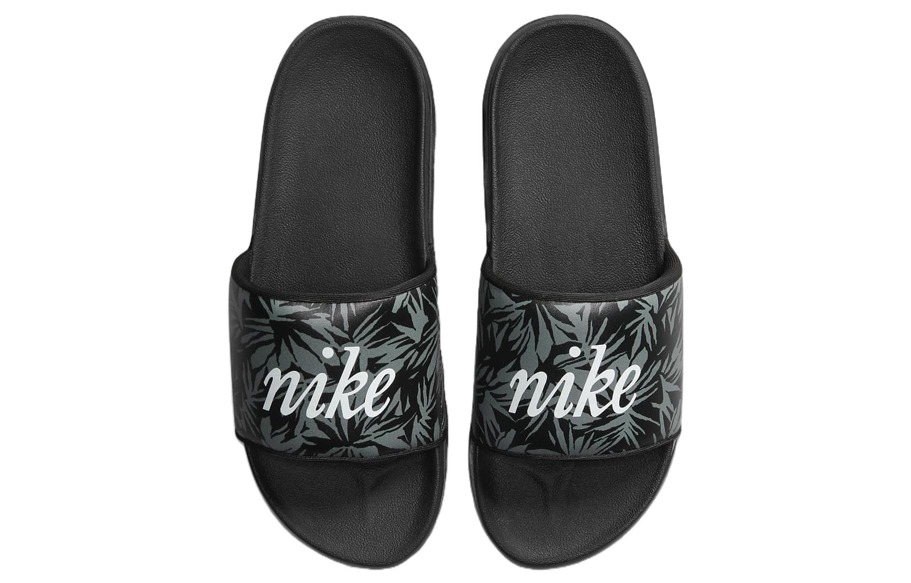 Nike Offcourt Tropical Leaf Print Black Slide 6