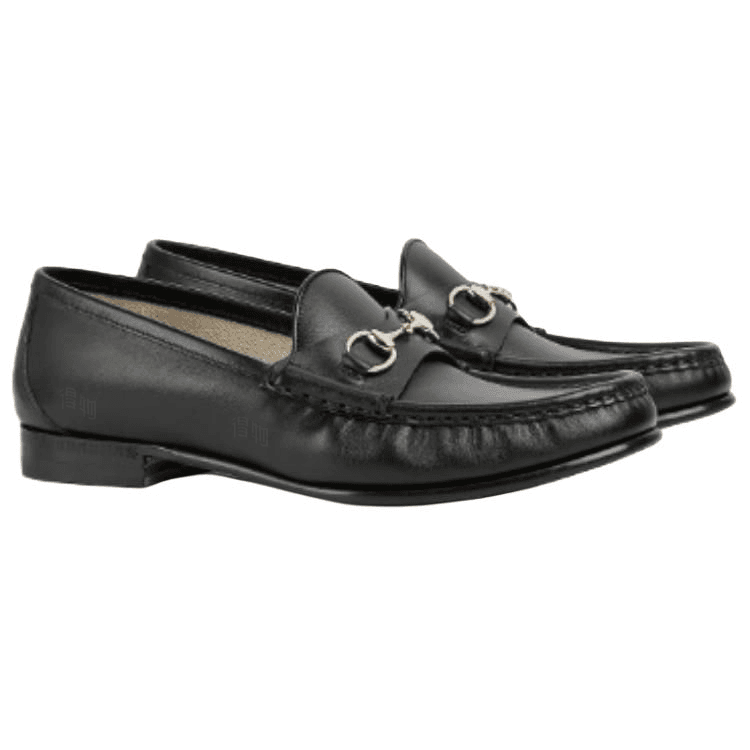 GUCCI Horsebit 1953 Leather Slip-On Round Toe Loafers Women's Black 6