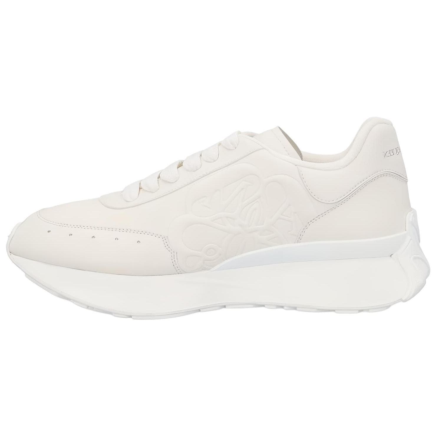 Alexander McQueen Sprint Runner Leather Sneakers 'Beige White'