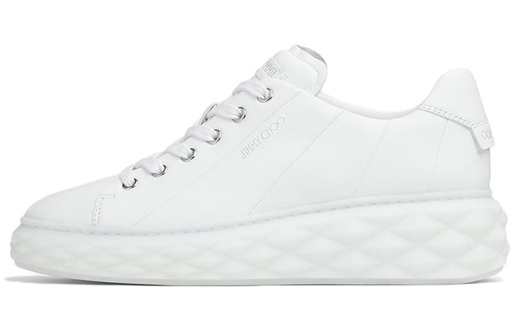 Jimmy Choo Diamond Light Maxi F Maxi/F Leather Nappa Low-Top Fashion Sneakers Women's White