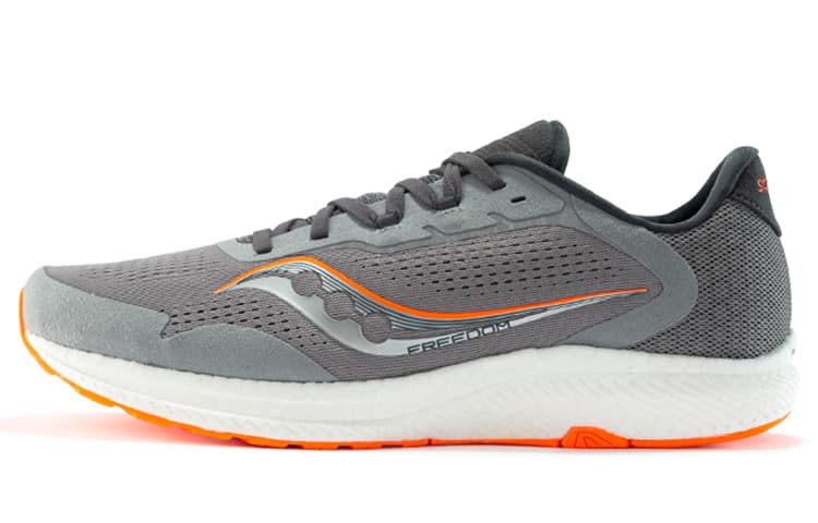 Saucony Freedom 4 Anti-Slip Wear-Resistant Low-Top Running Shoes Men's Gray Orange 2