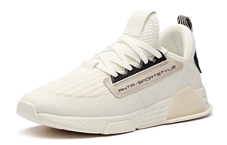Anta Life Collection Cushioning Anti-Slip Wear-Resistant Breathability Low-Top Casual Shoes Men's Ivory White/Black 6