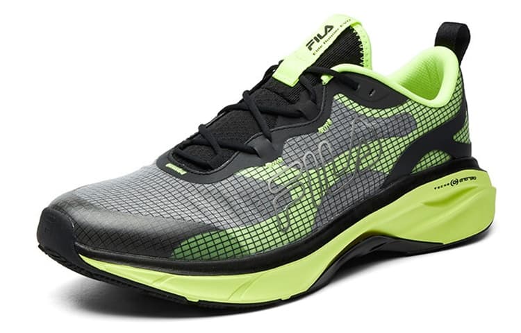 FILA Athletics Running Shoes Men Low-Top Black/3M Reflective Silver/Green 4