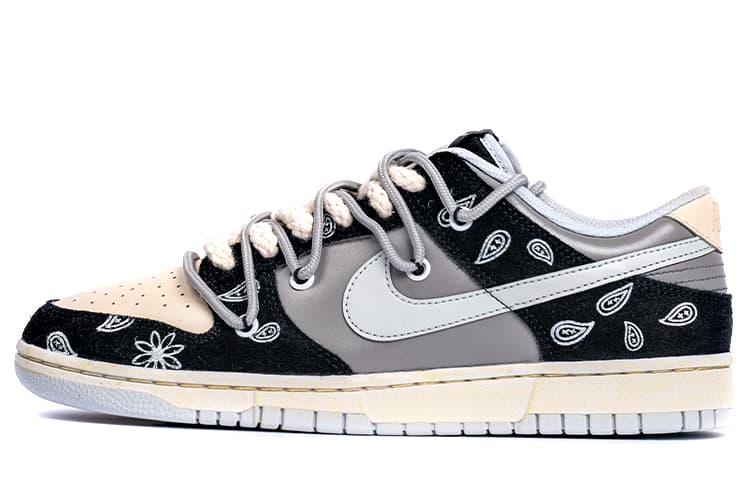 Nike Dunk Vibe Anti-Slip Wear-Resistant Low-Top Skateboard Shoes Unisex Gray Black 2