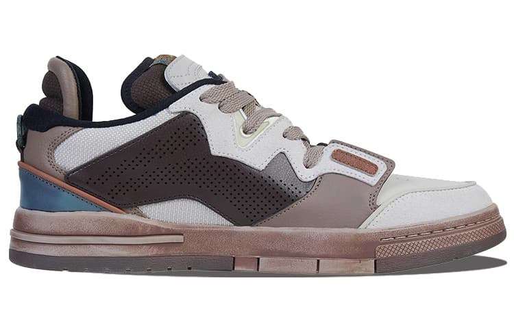 LiNing Wave Pro Bronze Anti-Slip And Wear-Resistant Lightweight Low-Top Skateboard Shoes Men's Blue Umber 4