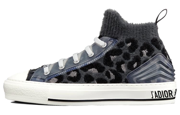 DIOR Walk'n'DIOR Skateboard Shoes Women's High-Top Gray Blue 2