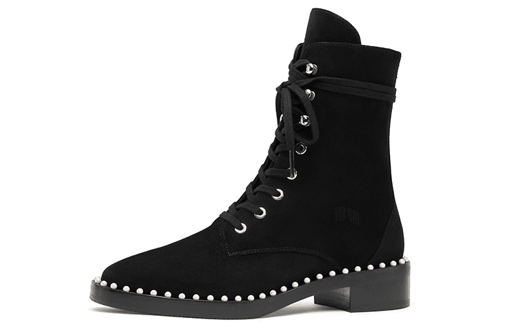 Stuart Weitzman Sondra Suede Leather Ankle Boots Women's Black 5