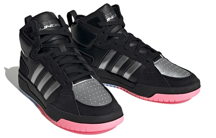 Adidas Neo 100DB Mid Basketball Shoes 'Black Metallic Silver' 5