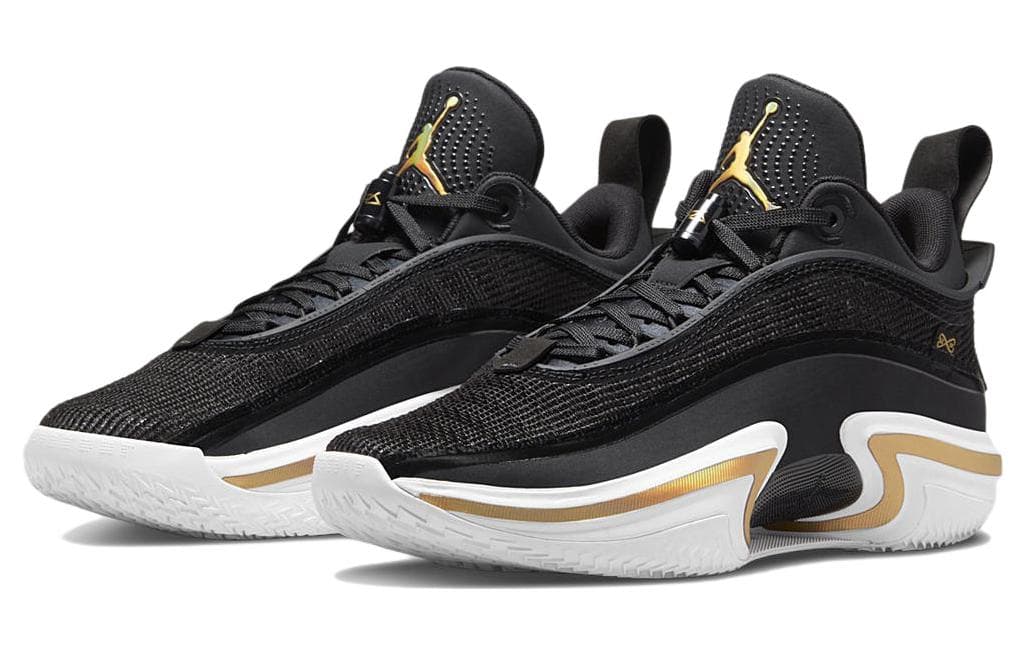 JORDAN 36 Low Pf Black Gold White Sole 6