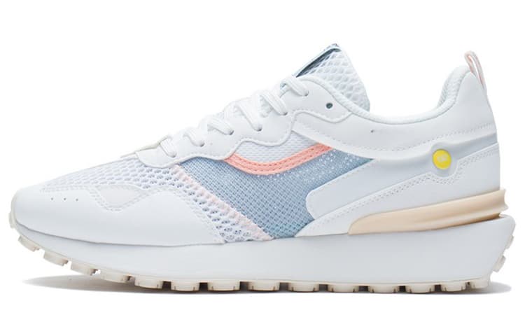 LINING Fangyuan Classic Casual Shoes Women's Low-Top Ecru/Standard White/Light Belly Blue 2