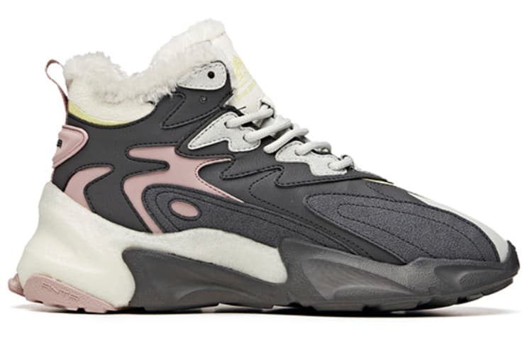 Anta Life Collection Cushioned Anti-Slip And Wear-Resistant Warm Mid-Top Casual Shoes Women's Stone Gray 4