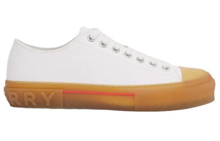 Burberry Logo Detail Cotton Trainer White 3