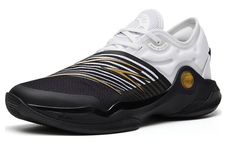 ANTA Skyline 1 Basketball Shoes Men Low-Top White Black/Gold 5